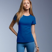 Ladies' 1x1 Baby Rib Scoop Tee