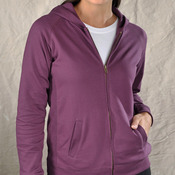 LA T Ladies' French Terry Hooded Raglan Full-Zip Jacket