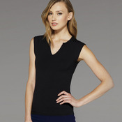 + Canvas Ladies' Cotton Spandex Slit-V Raglan Tee