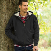 UltraClub Adult Sherpa-Lined Full-Zip Hooded Fleece