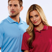 UltraClub® Men's Cool & Dry Sport Polo with Tipped Collar