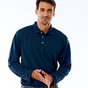 UltraClub® Adult Cool & Dry Long-Sleeve Stain-Release Performance Polo