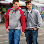 Adult NuBlend® Contrast Full-Zip Hooded Sweatshirt