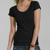 Ladies' Junior Fit Scoop Neck Fine Jersey Tee