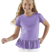 LA T Girls' Fine Jersey Ruffle T-Shirt