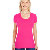 Ladies' Spandex Short-Sleeve Scoop Neck T-Shirt